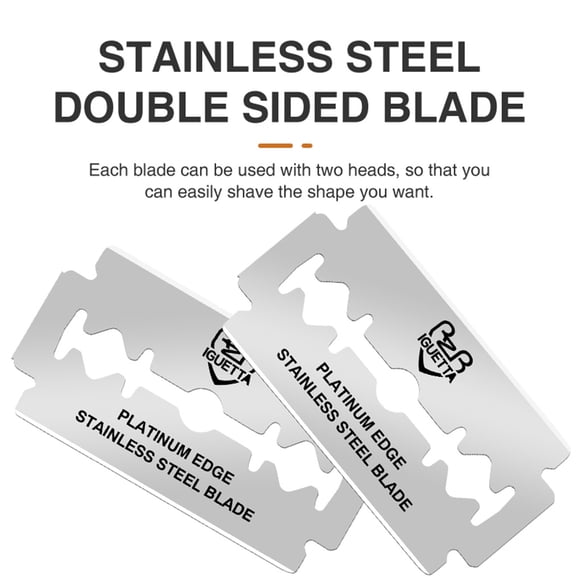 Razor Blades for Men Sharp Stainless Steel Blade Classic Safety Razors Beard Hair Removal Shaving Accessories Face Leg Armpits Type 3