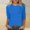 Blue, variant on Babysbule Womens Tops Long Sleeve Women's Fashion Printed Loose T-shirt 3/4 Sleeves Blouse Round Neck Casual Tops