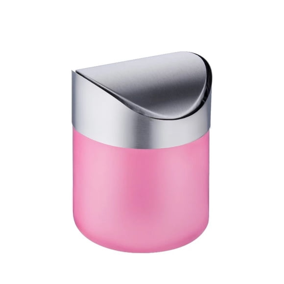 Cubo de basura Wosthever de Acero inoxidable pequeño color rosa