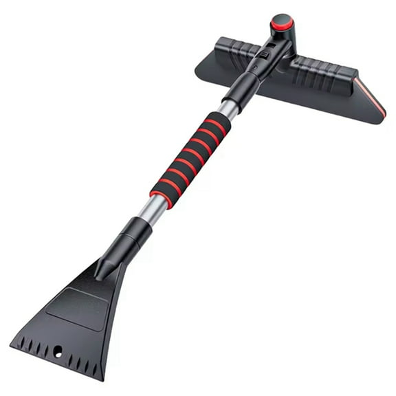 2 in 1 Car Snow Shovel Multifunctional Windshield Snow Remover Front Windshield Ice Scraping Defrost Broom,1 x Snow shovel,Black&Red