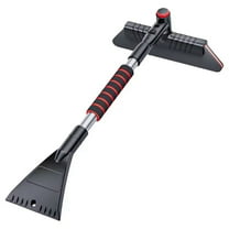 2 in 1 Car Snow Shovel Multifunctional Windshield Snow Remover Front Windshield Ice Scraping Defrost Broom,1 x Snow shovel,Black&Red