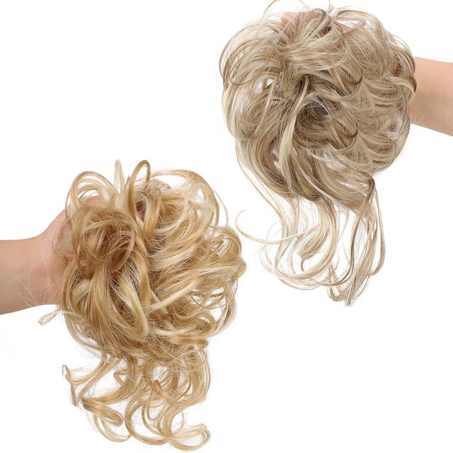 LAICAIW Chignon Désordonné Pièce de Cheveux 2 Pcs, Embouts pour Cheveux Clairsemés, Extension Queue de Cheval
