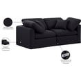 thumbnail image 2 of Meridian Furniture Indulge 70" Upholstered Linen Fabric Modular Sofa in Black, 2 of 9