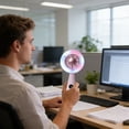 thumbnail image 6 of Lunxisen 3 Pcs Portable USB Rechargeable Handheld Fan with LED Lights Display for Home Outdoor Travel Cooling Personal Fan, 6 of 8