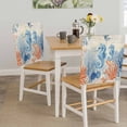 thumbnail image 5 of Sea Corals Seahorse Chair Covers Set of 1 Summer Beach Sea Stars Retro Texture Chair Back Covers Stretch Removable Washable Slipcovers Protector for Dining Room Kitchen Party Decor, 5 of 9