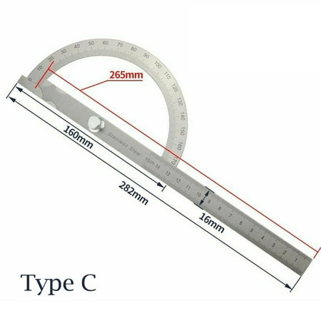 

BCLONG 180 Degree Protractor Metal Angle Finder Goniometer Stainless Steel Woodworking