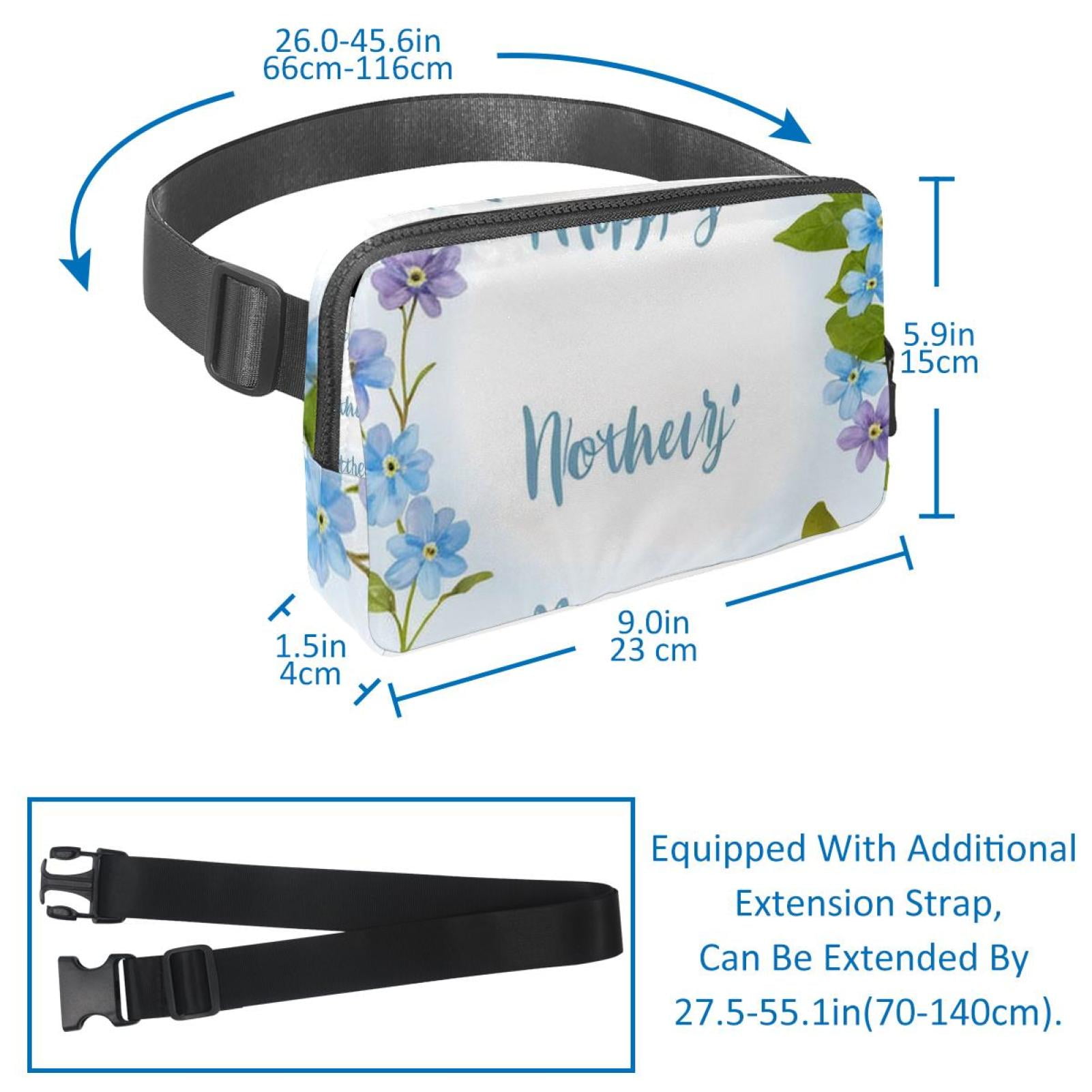Mother's Day Lightweight, Adjustable Waist Pack Crossbody Bag Running Belt with Extension Strap - Unisex