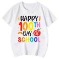 thumbnail image 4 of Letdown 100 Days of School Unisex Kids 100th Day of School Kids T-Shirt Shorts Sleeve Tee Baggy Soft Tops (White,5-6 Years), 4 of 4