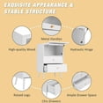 thumbnail image 4 of Buffet, Armoire d'Appoint Blanche avec Porte Coulissante en Verre, Buffet Moderne avec Rangement, 4 of 5