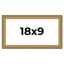 18x9 Frame Gold Solid Wood Picture Frame Width 1.25 Inches | Interior Frame Depth 0.375 Inches |
