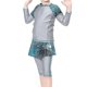 thumbnail image 2 of Niñas niños islámico Mu modesto traje de baño traje de baño Burkini árabe traje de baño AGrey7-8 años, 2 of 5