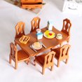 thumbnail image 3 of Ensemble de 5 Pcs Meubles de Poupée Miniatures Ornements Mini Table Chaises Accessoires de Maison, 3 of 8