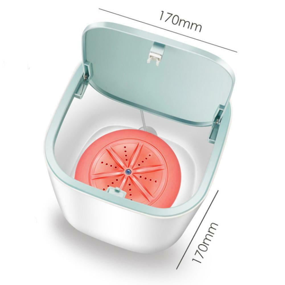 HIPPUO Mini Portable Turbo Washer USB Washing Machine for Camping Apartments Dorms Business Trip Blue Compact Ultrasonic Turbine Washer with Foldable Tub
