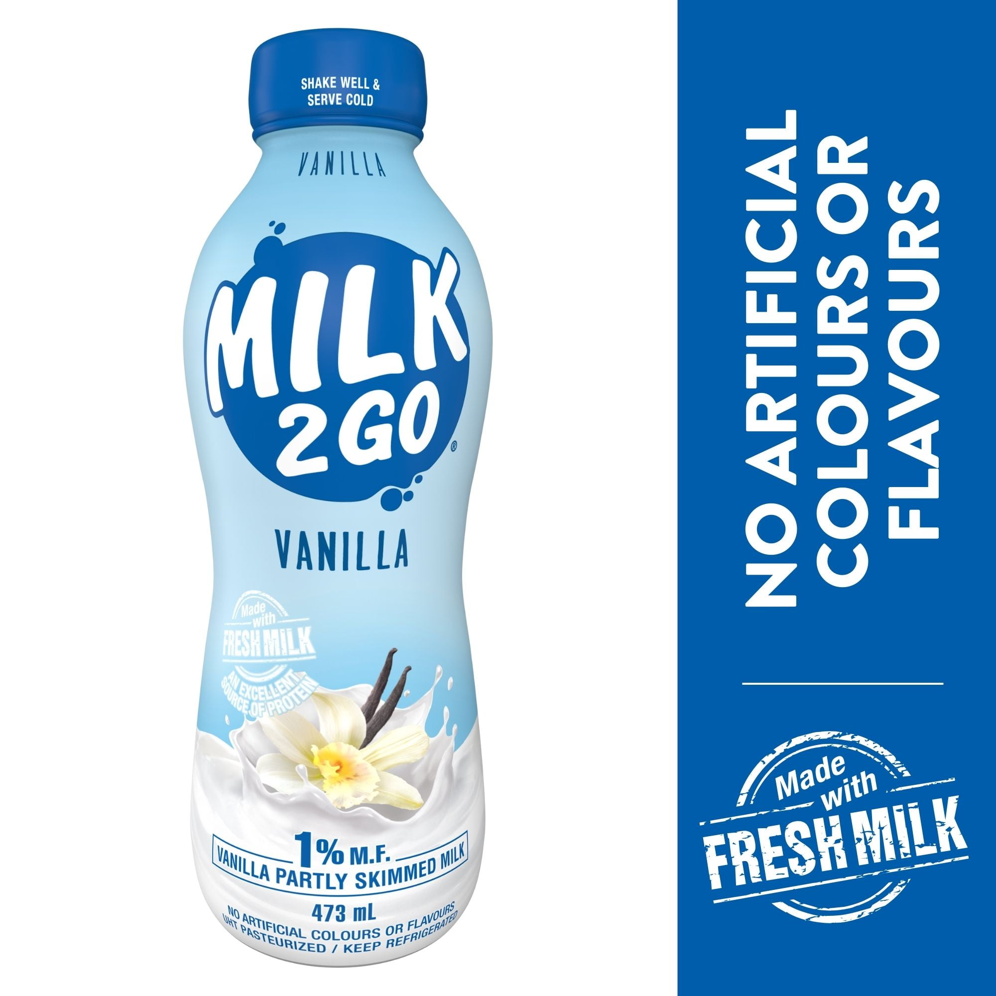 Milk2Go 1% Vanilla Partly Skimmed Milk, 473 mL