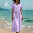 thumbnail image 5 of Blmnix Women's Dresses Beach Dress Fit & Flare Vacation Dress Under Dresses Cocktail-Length Short Sleeve V-Neck Summer Dresses for Women,XXL, 5 of 8
