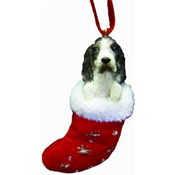 Springer Spaniel  Stocking Ornament with "Santa's Little Pals" Hand Painted