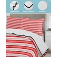 thumbnail image 4 of Boho Red Stripe Twin Size Down Alternative Comforter, Lightweight Comforter Quilt Bedding Set with Pillow Shams Abstract Geometric White Minimalist All Seasons Bed Comforter Duvet Insert 68"x86", 4 of 7