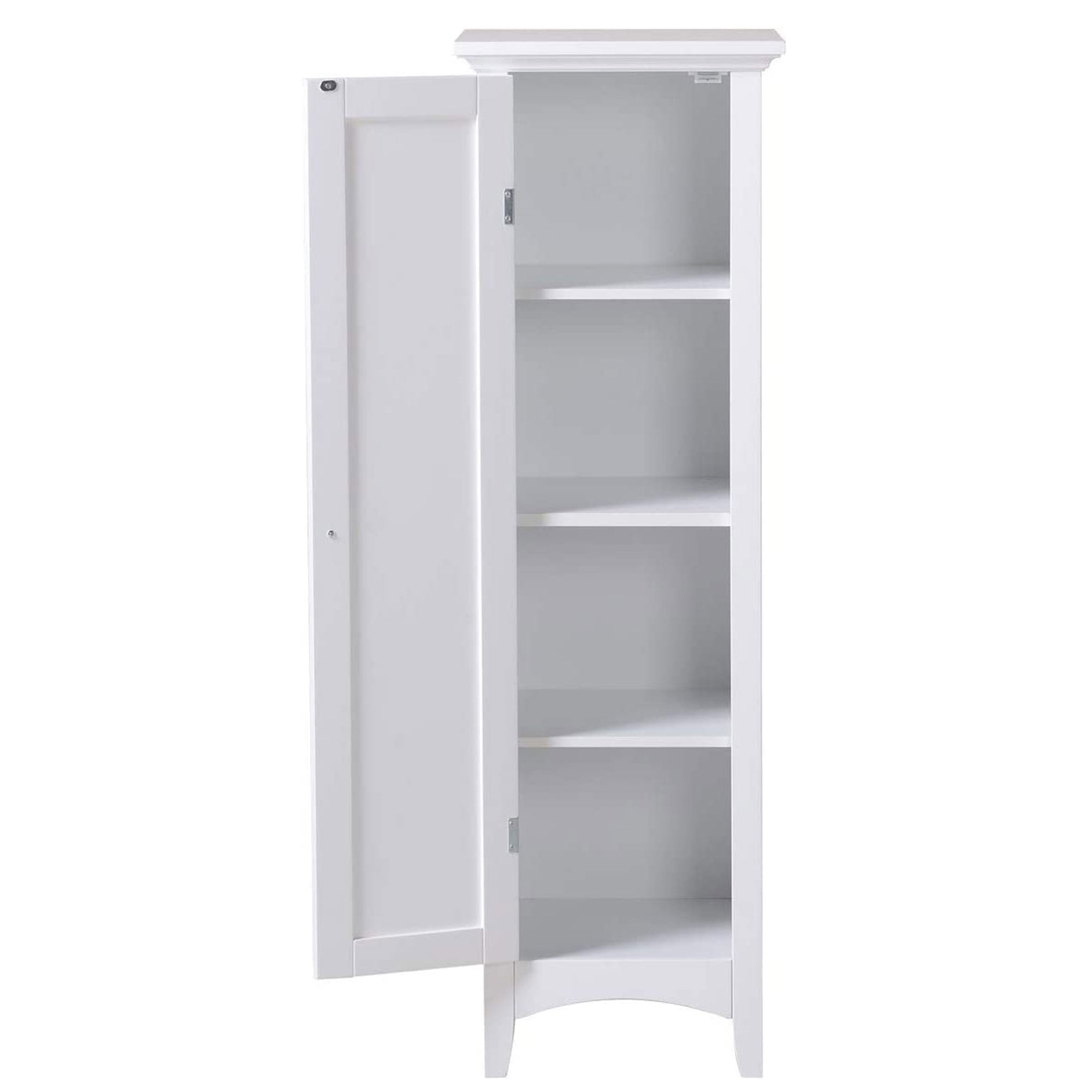 American Furniture Classics One Door Storage Kitchen Pantry Cabinet, White