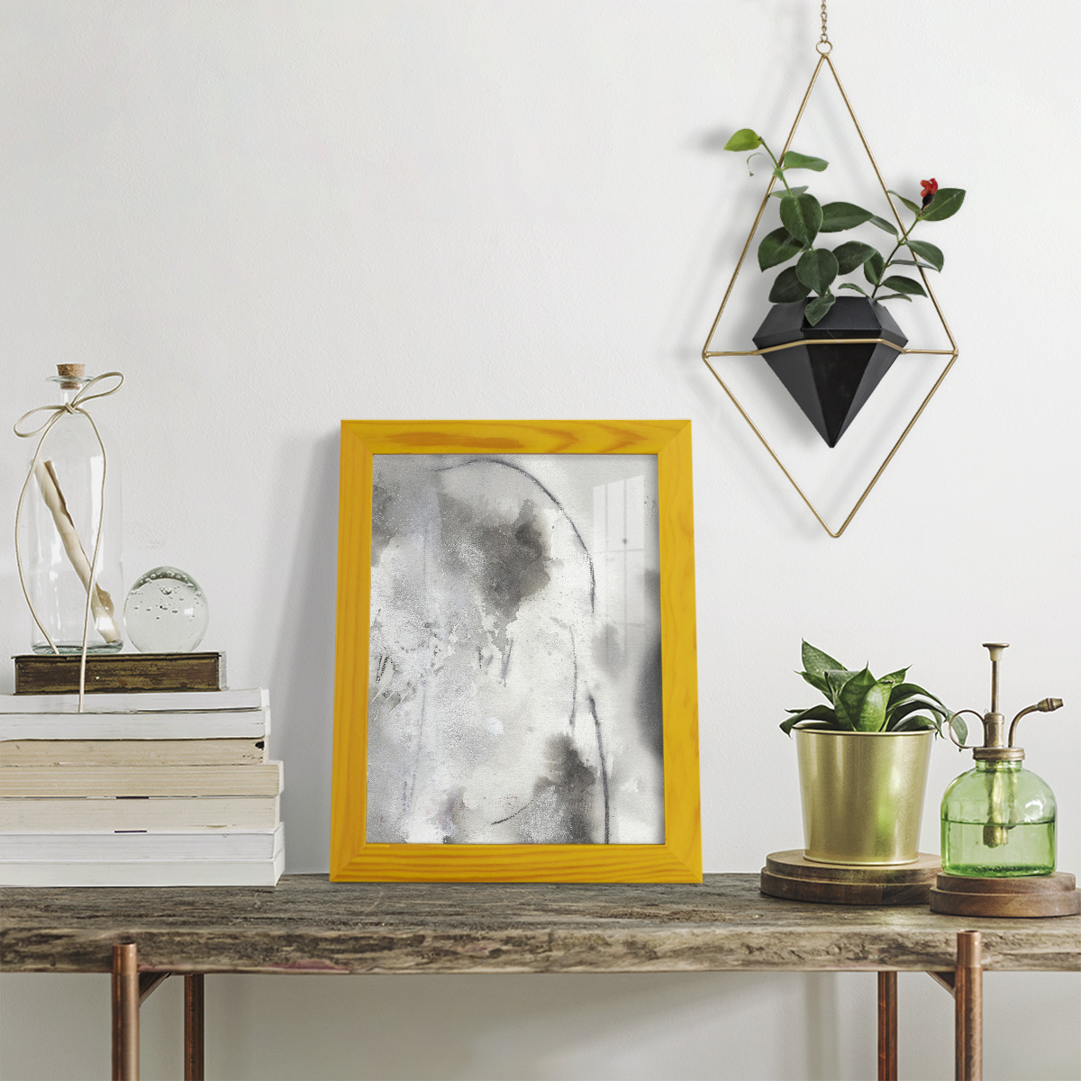 Mystical Objects IV - Framed Print w/glass - Sunflower Yellow