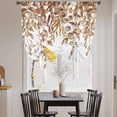 thumbnail image 3 of Eucalyptus Leaves Balloon Curtains 63 Inch Length for Living Room/Bedroom, Brown Summer Botanical Weeping Rod Pocket Privacy Door Curtains Decorative Tie Up Shade for Window 52"x63", 3 of 8
