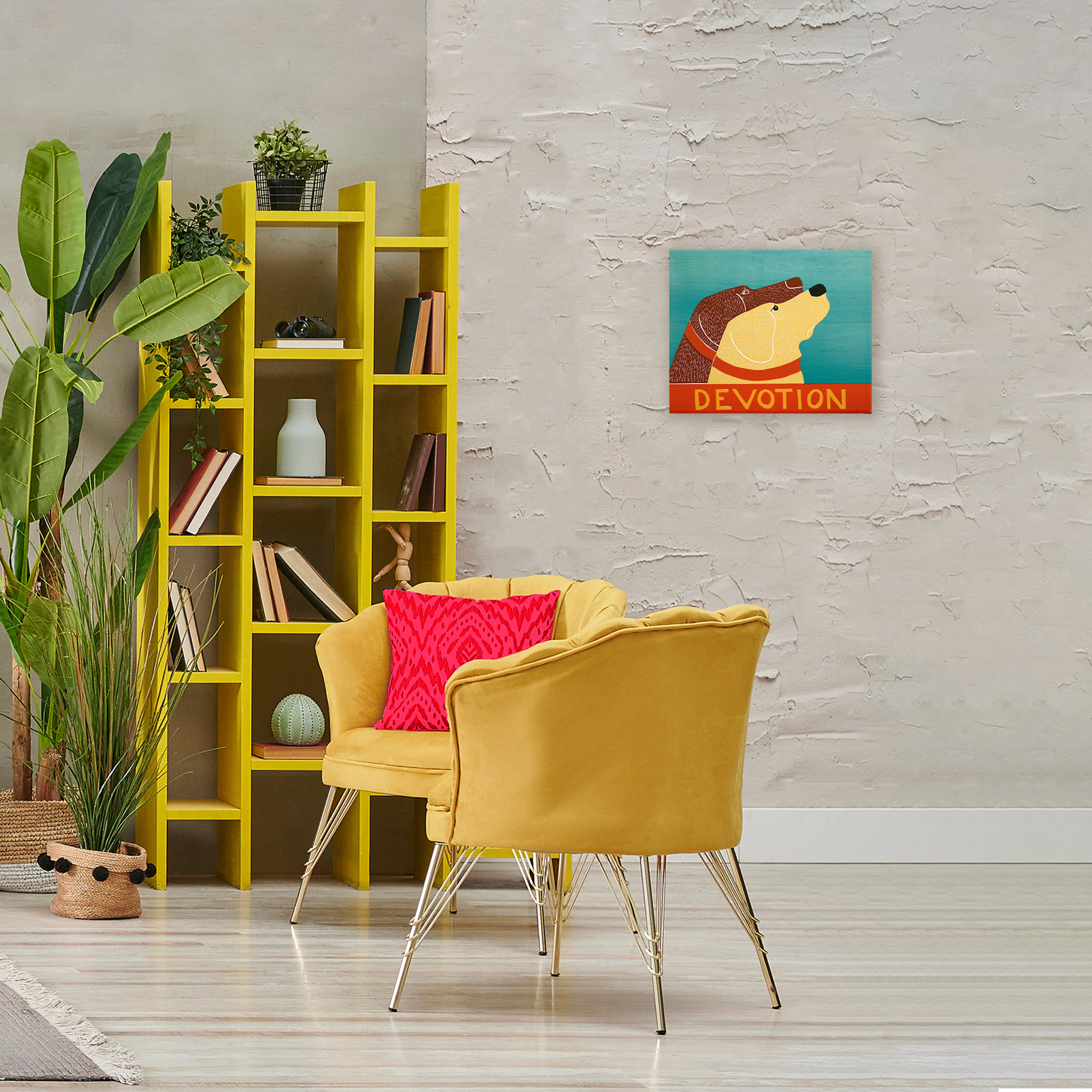 Devotion Dog Duo Canvas Wall Art, design by Stephen Huneck