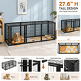thumbnail image 6 of JaxSteam 72" Dog Crate & Cage with Top, Dog Kennel & Playpen Fence, Indoor Pet Enclosure for Large Dogs, Black, 6 of 9