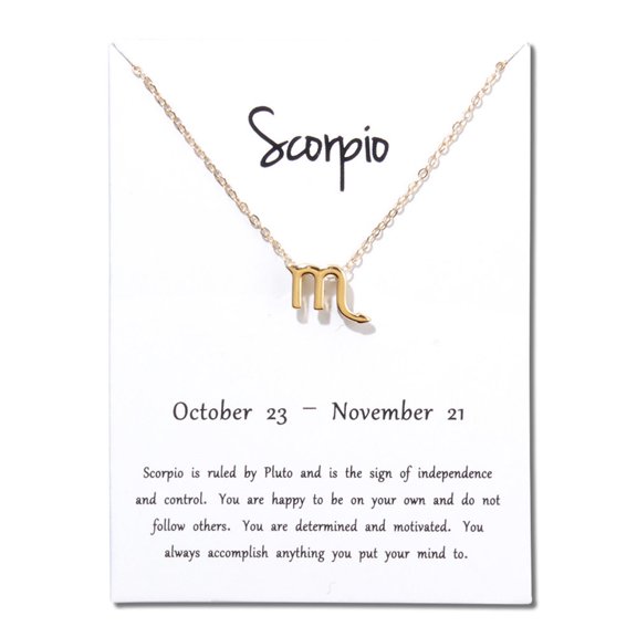 PONPRNGY 1Pc Zodiac Sign Necklace for Women Stocking Stuffers for Women 12 Constellation Necklace Astrology Zodiac Gift