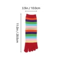 thumbnail image 2 of WHAMVOX Colorful Strip Five Finger Toe Socks for Wearing Made from Soft Elastic Cotton Assorted Color, 2 of 8
