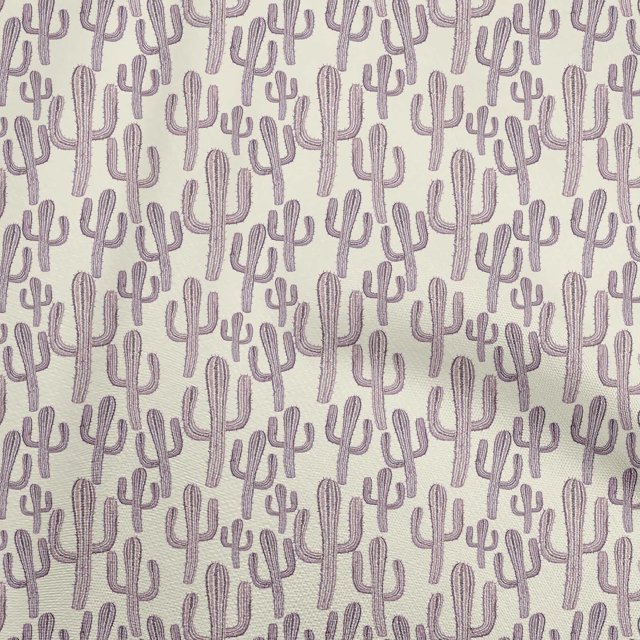 oneOone Cotton Poplin Twill Light Yellow Fabric Cactus Sewing Craft Projects Fabric Prints By Yard 56 Inch Wide