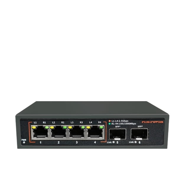 2.5G Ethernet Network Switch Unmanaged LAN Hub 8*2.5G+1*10G SFP+ Uplink Ports Fanless For Router Wireless AP VDI ,Security