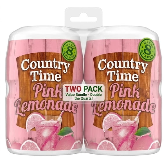 Country Time Pink Lemonade Powdered Drink Mix, 1 Canister, for Flavorful Hydration and Shareable Refreshment-No Artificial Sweeteners or Flavors  19 oz (pack of 2)