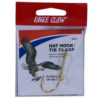 THKFISH Fishing Hooks Hat Pins for Fishing Hat Hook Clip Gold Fish Hook Hat Clip  Fish Hooks for Hat 5PCS Tie Clips Gold/Black/Sliver A-GLOD-5PCS