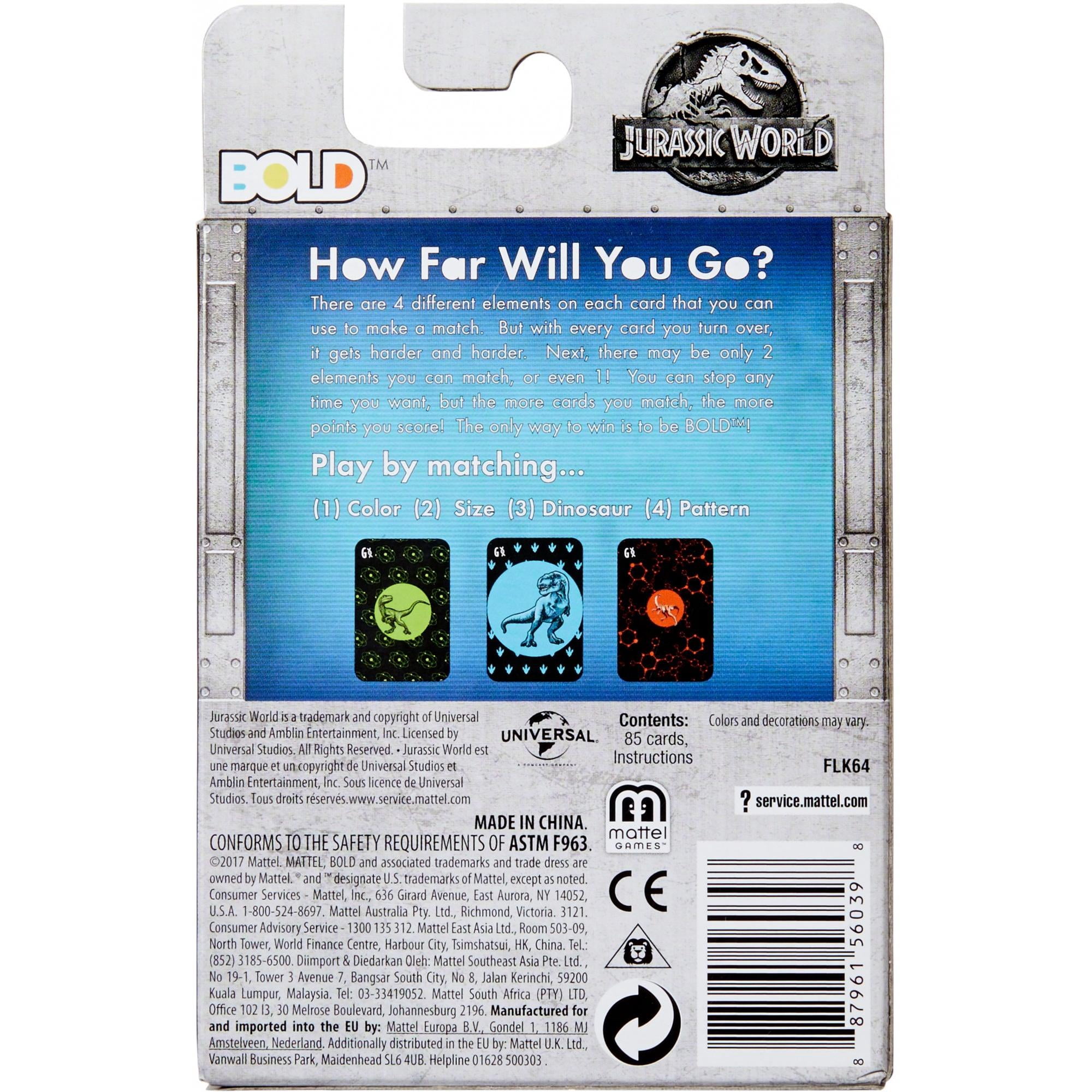 BOLD Jurassic World Edition Card Game for 2-4 Players Ages 7Y+