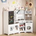 thumbnail image 4 of LAZY BUDDY Corner Wooden Play Kitchen with Lights & Sounds, Interactive Toy Kitchen for Toddlers 3+, 4 of 10