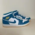 thumbnail image 4 of Ni - ke Ni - ke Air Jordan 1 Mid Aquatone Blue Gold-White Mens Size 15 Sneaker Shoe NIB, 4 of 5
