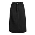 thumbnail image 7 of MNCEKFOD Skirts for Women Summer 2025 Elastic Waist Denim Skirts Loose Trendy Solid Color A Line With Pockets Comfy and Soft Skirt Black L, 7 of 7
