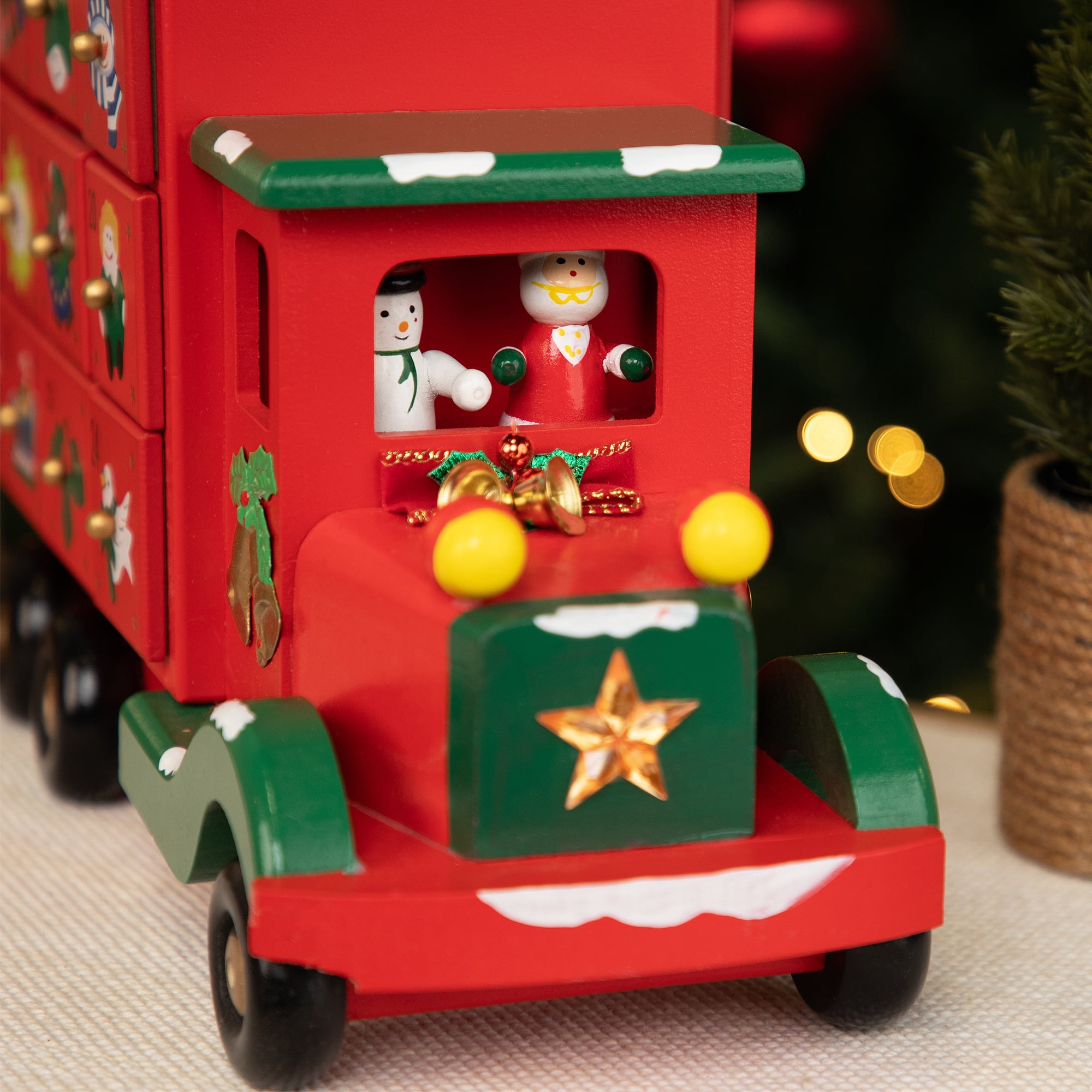 Northlight Advent Calendar Storage Truck Christmas Decoration - 14" - Red