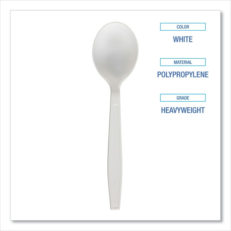 Heavyweight Polypropylene Cutlery, Soup Spoon, White, 1000/Carton Heavyweight Polypropylene Cutlery, Soup Spoon, White, 1000/Carton