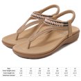 thumbnail image 2 of Sandalias planas bohemias cómodas y casuales con clip para mujeres y niñas, 2 of 9