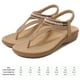thumbnail image 2 of Sandalias planas boho Sandalias de plataforma de moda transpirables para la playa (40 albaricoque), 2 of 9