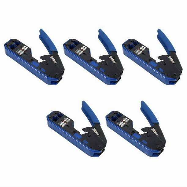 5X Herramienta de Crimpado de Red RJ45, Cortador de Pelacables Rj45 para Conector Rj45 Cat6 Cat5E Cat5 Rj11 Rj12