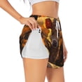 thumbnail image 3 of Lsque Sunset Sunflower Cow Printed Women's Running Shorts with Liner Pockets,Elastic Quick Dry Workout Athletic Gym Yoga Shorts,Womens High Waist Shorts-Small, 3 of 9