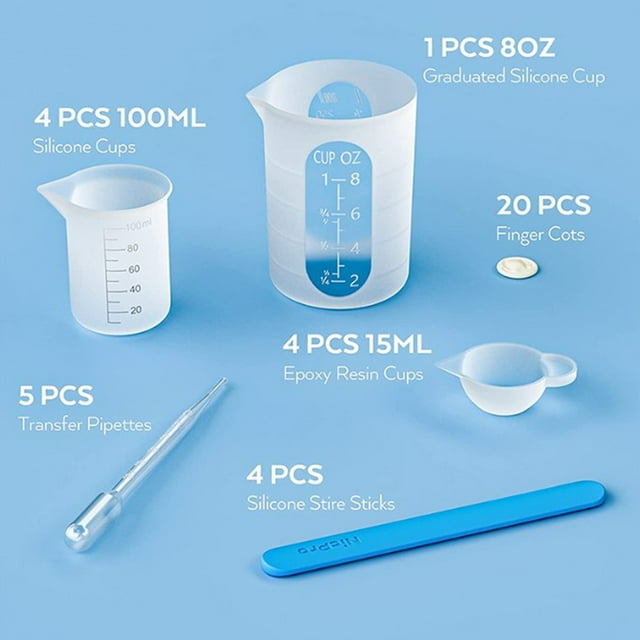Maoww 38PCS/Set Resin Measure Cups Silicone DIY Epoxy Mixing Tools Kit Reusable Household Professional Mold Measurement Supplies