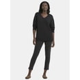 thumbnail image 2 of Time and Tru Women's V-Neck Sweatshirt with Long Sleeves, XS-XXXL, 2 of 5