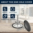 thumbnail image 2 of Kitchen Sink Hole Covers, 2Pcs - Zinc Alloy Faucet Hole Cover, Soap Dispenser Hole Cover for Sink (Matte Black), 2 of 7