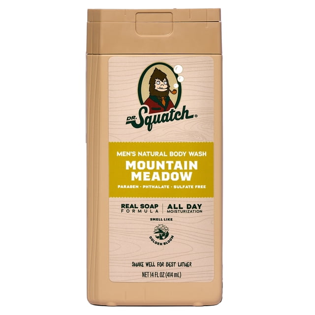 DR. SQUATCH Men's Natural Non-Exfoliating Body Wash - Mountain Meadow - 14 fl oz