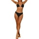 thumbnail image 1 of INSPIRAR CHIC Conjunto de Bikini de 2 Piezas con Halter Sólido, Fruncido, con Cierre de Autoatado y Parte Inferior, Traje de Baño, Color Negro, Talla L, 1 of 5