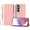 Pink, variant on ELEHOLD Wallet Case for Samsung Galaxy S24, Shockproof Leather Stand Case with Magnetic Clasp & Hand Strap,Red
