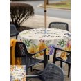 thumbnail image 6 of Square Outdoor Tablecloth with Umbrella Hole Spring Wildflowers Outside Table Cloth Waterproof Patio Table Cover Watercolor Tulip Floral Leaf Plant Beige Zipper Tablecloths for Picnic 54x54 Inch, 6 of 8