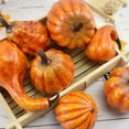thumbnail image 6 of PRETXORVE Thanksgiving Decorations, Fall Decor, 8 Small Simulation Mini Pumpkins Home Gardening Thanksgiving or Halloween Decoration, 6 of 7